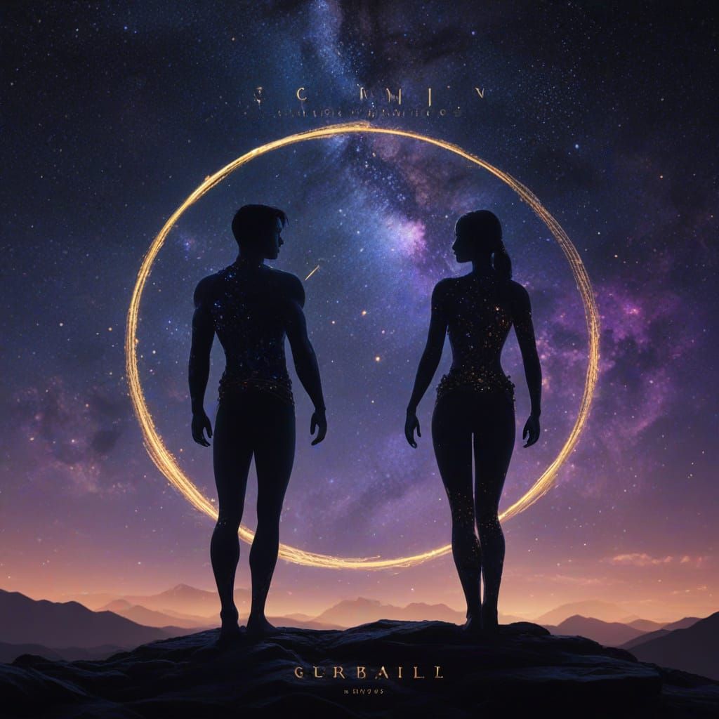 Cosmic Gemini Silhouettes in Deep Space