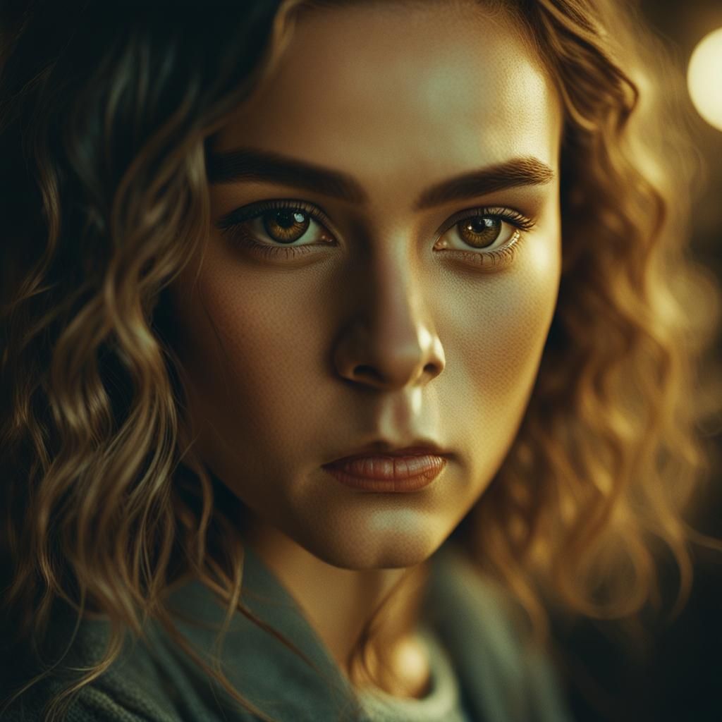Cinematic Portrait of Keira Wayne in Golden Hour