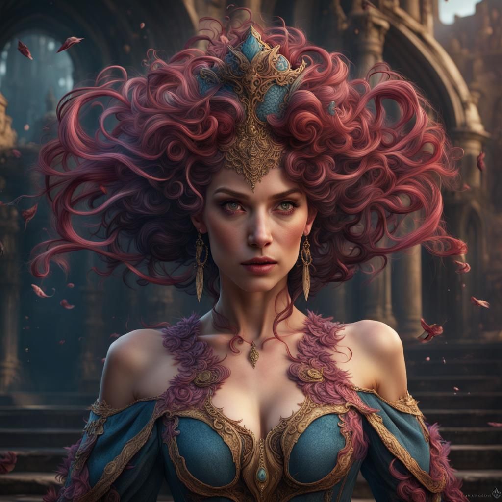 Detailed Painting of a Voluptuous Woman