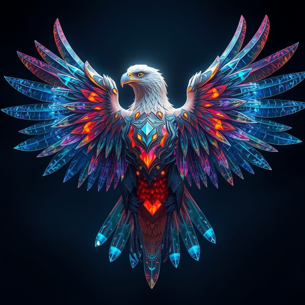 Majestic Eagle in Resplendent Crystal Armor