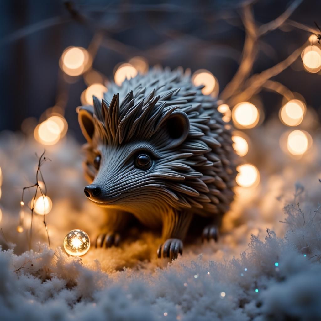 Nebula Magic Awakens Carved Hedgehog in Wales