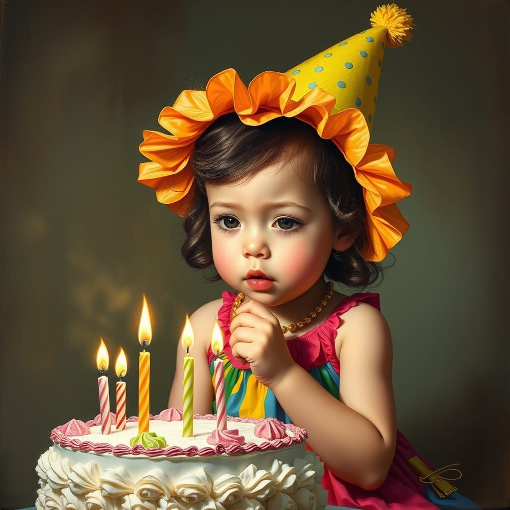 Real8stic oil painting.  Sad Happy birthday lovely luunabee