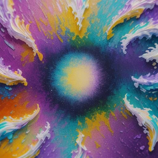 Rainbow Poetry Scroll in Neo-Impressionist Style