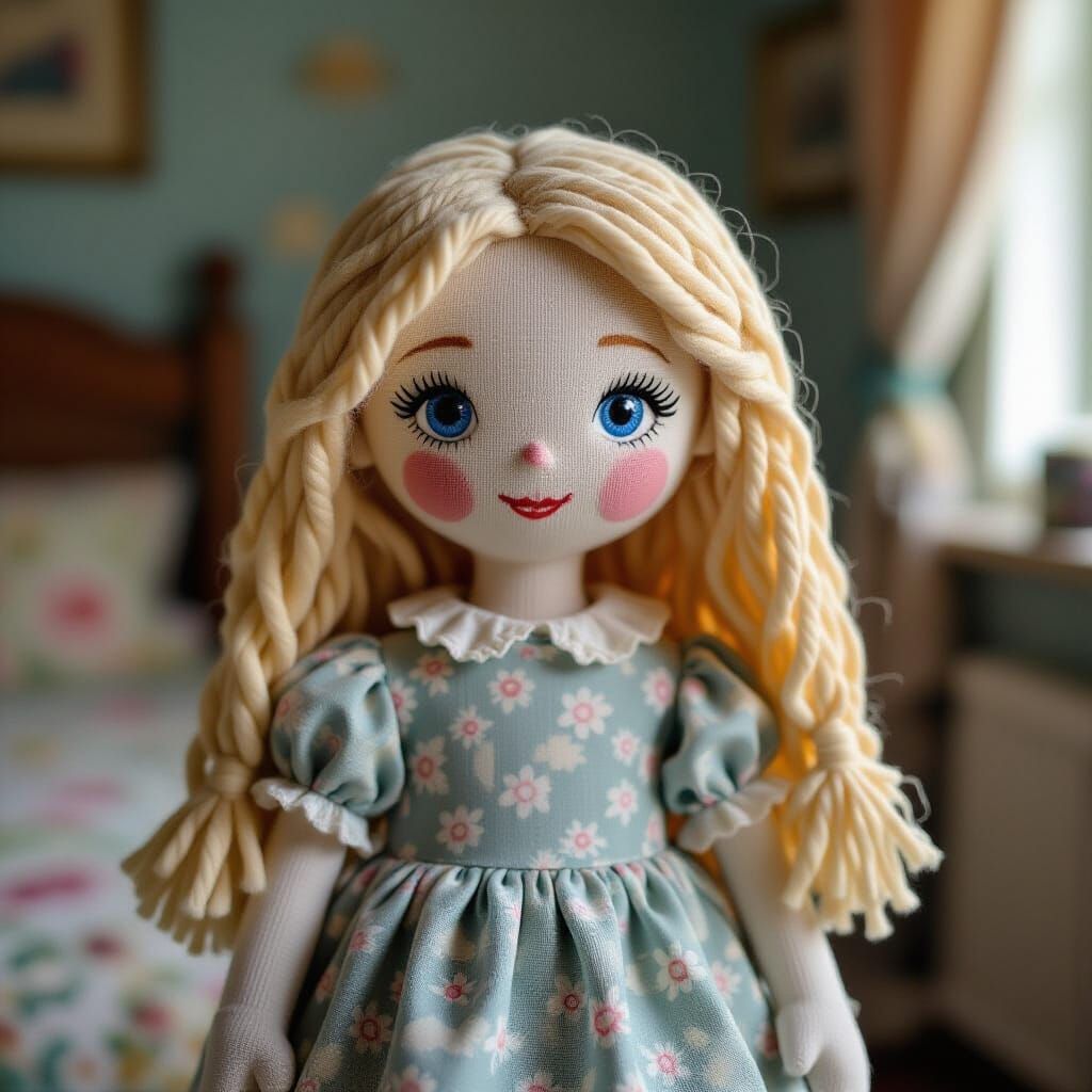 Cute Yarn Doll Angel in Kawaii Style