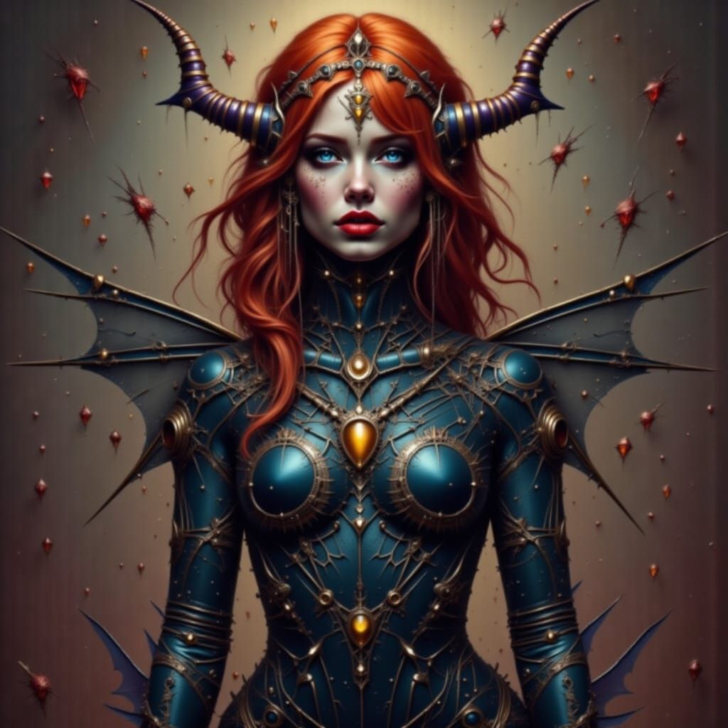 Venusian Demon Queen in Neo-Impressionist Style