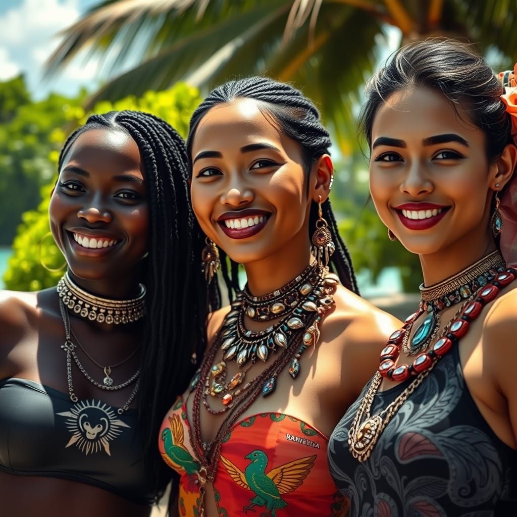 Jamaican Futuristic Streetwear on Diverse Women