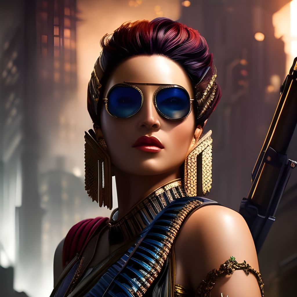 Hyperrealistic Portrait with Dynamic Lighting and Details