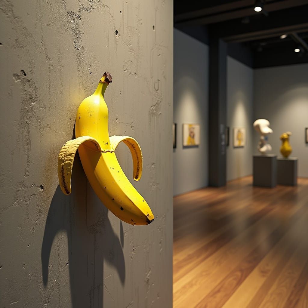 Banana in Urban Art Gallery Scene