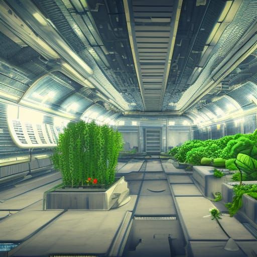 Fantastical Moon Base Indoor Farm Concept Art