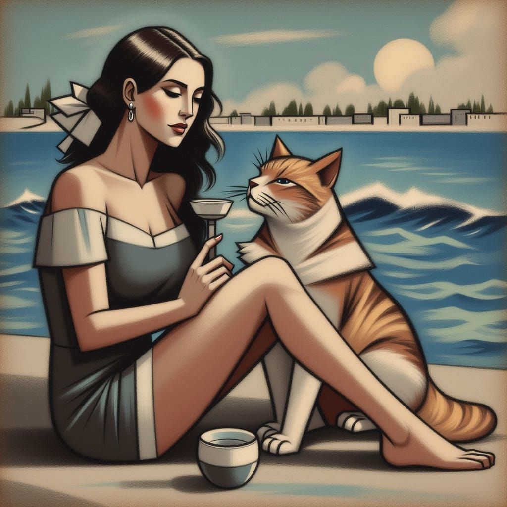 Surreal Cyberpunk Cityscape at Dusk