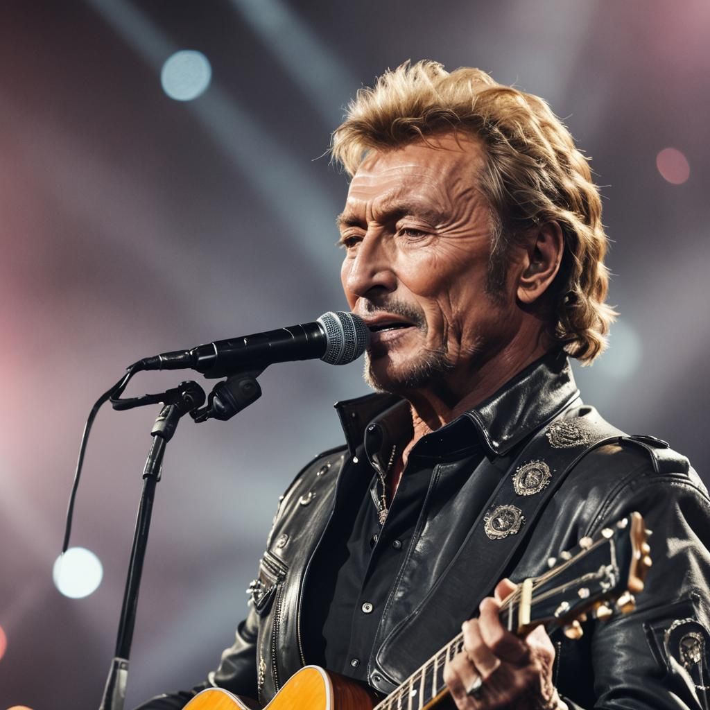 Johnny Hallyday Portrait in French Photography Style