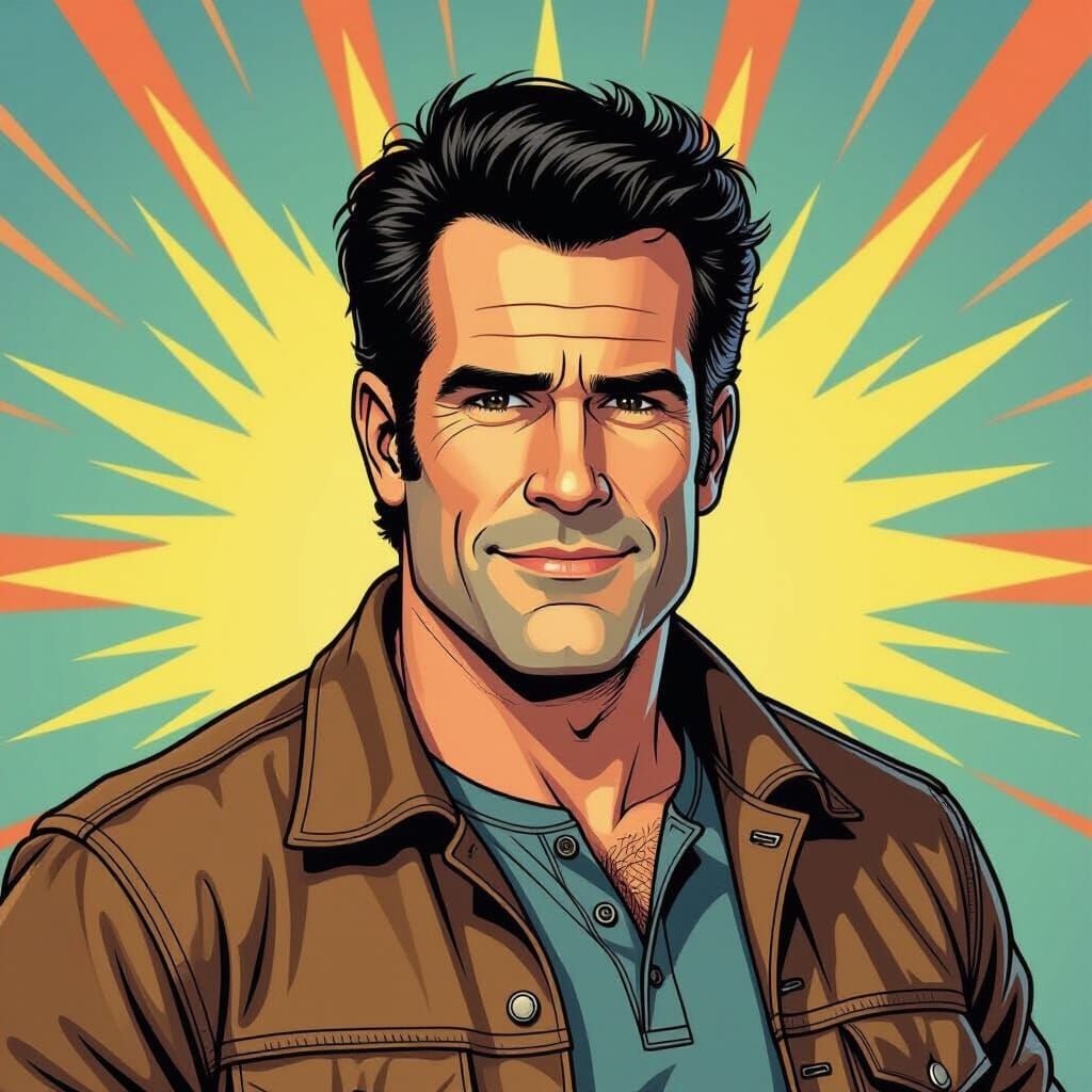 Bruce Campbell Poses in Dynamic Comic Book Style