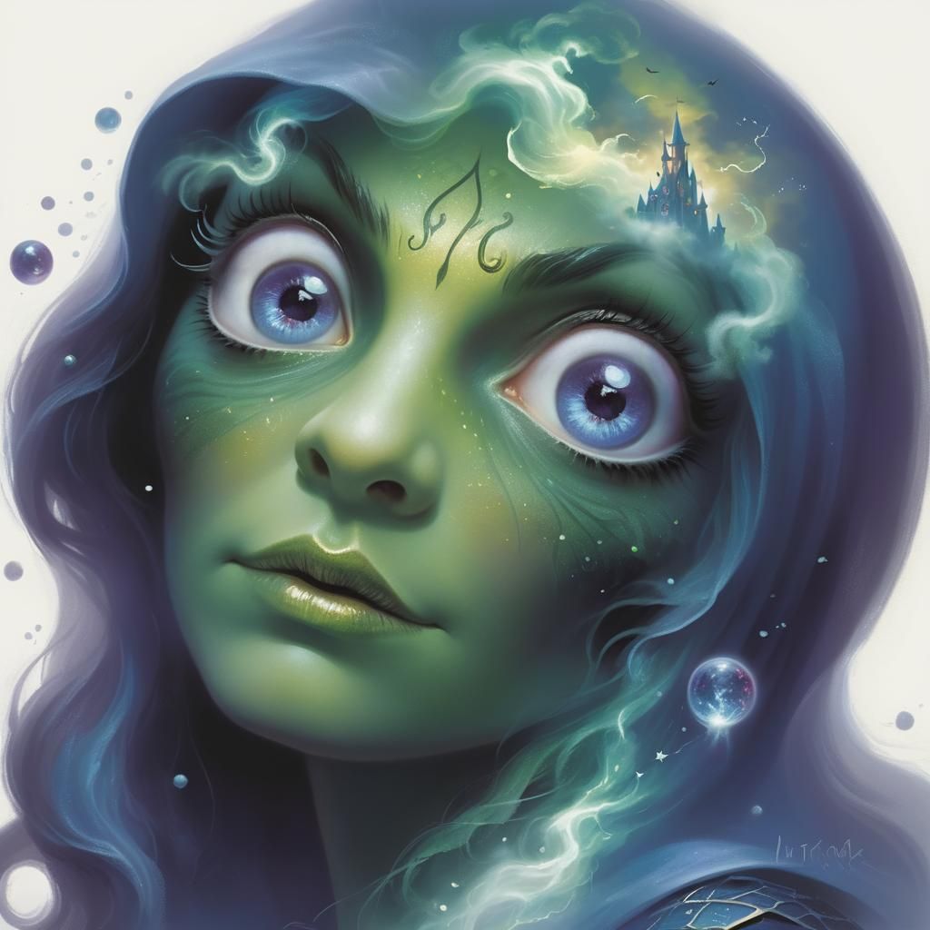 Ethereal Witchcraft in Hyperdetailed Fantasy Landscape