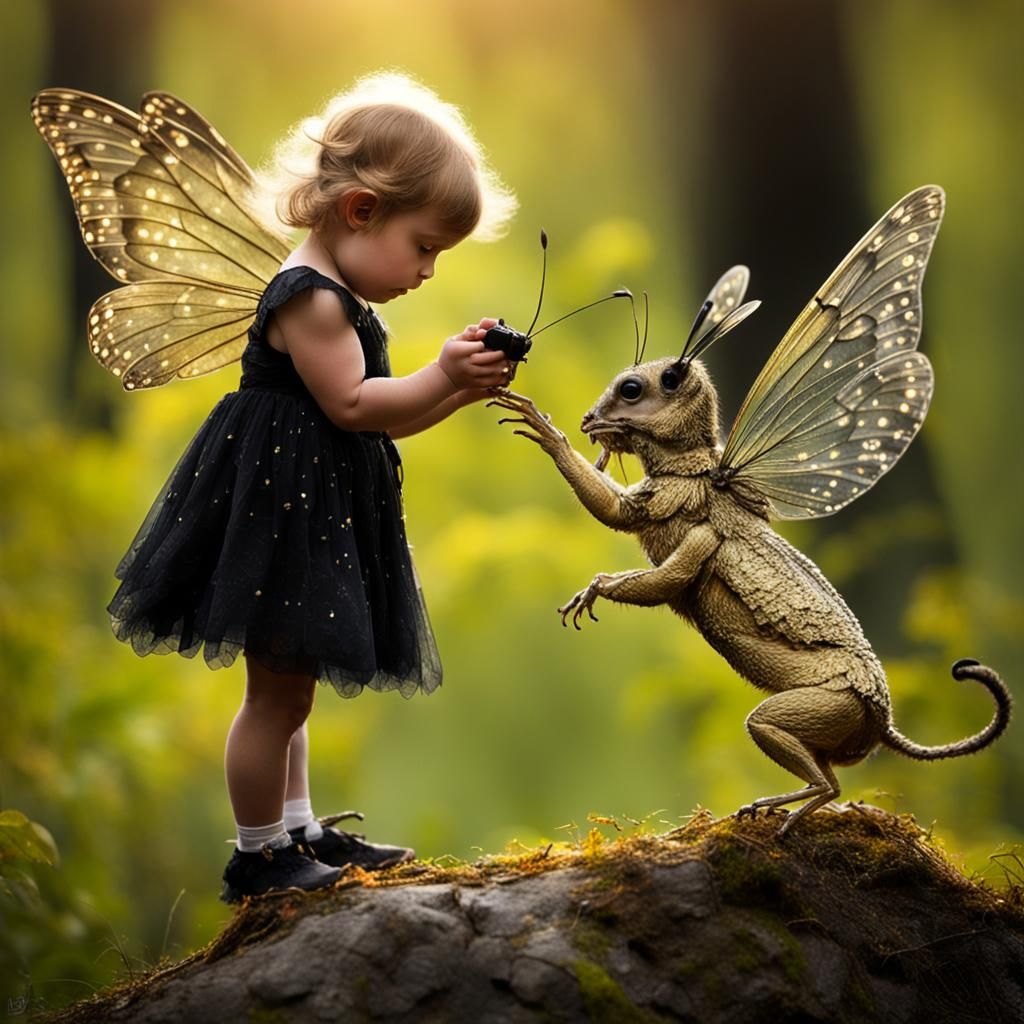 Fairies on a Fingertip Photographing with Antique Camera