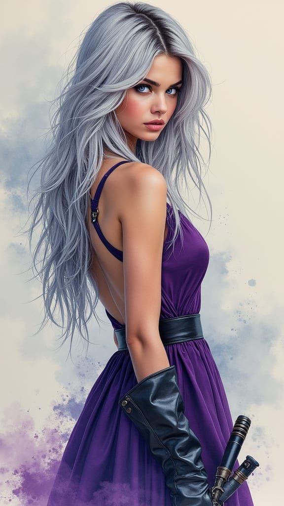 Ethereal Selena Gomez in a Watercolor Masterpiece