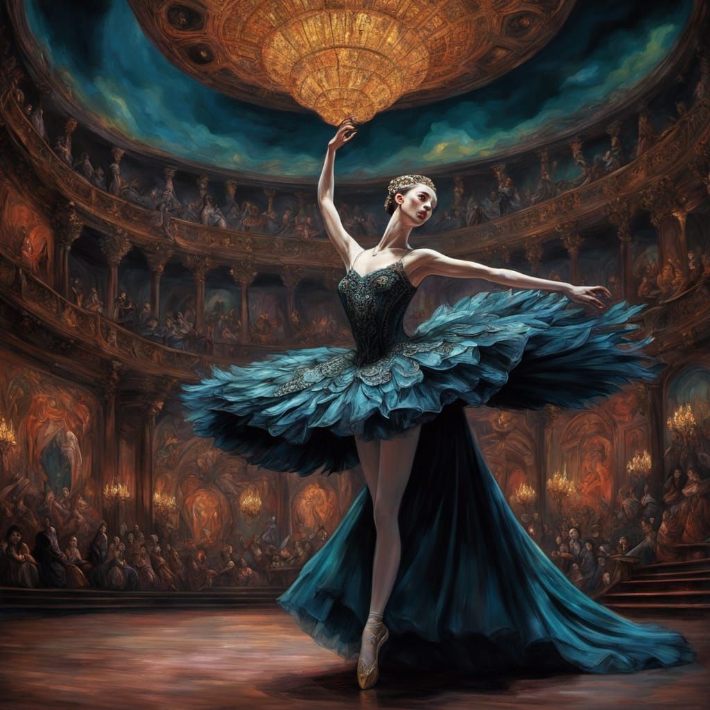 Surreal Ballet Scene in Neo-Fauvism Style