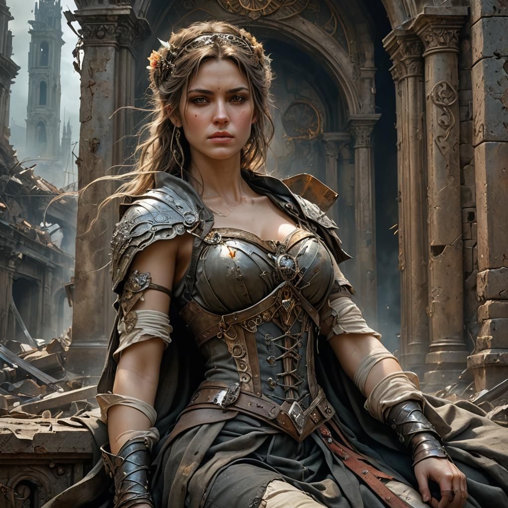 Post-Apocalyptic Mother and Child Portrait