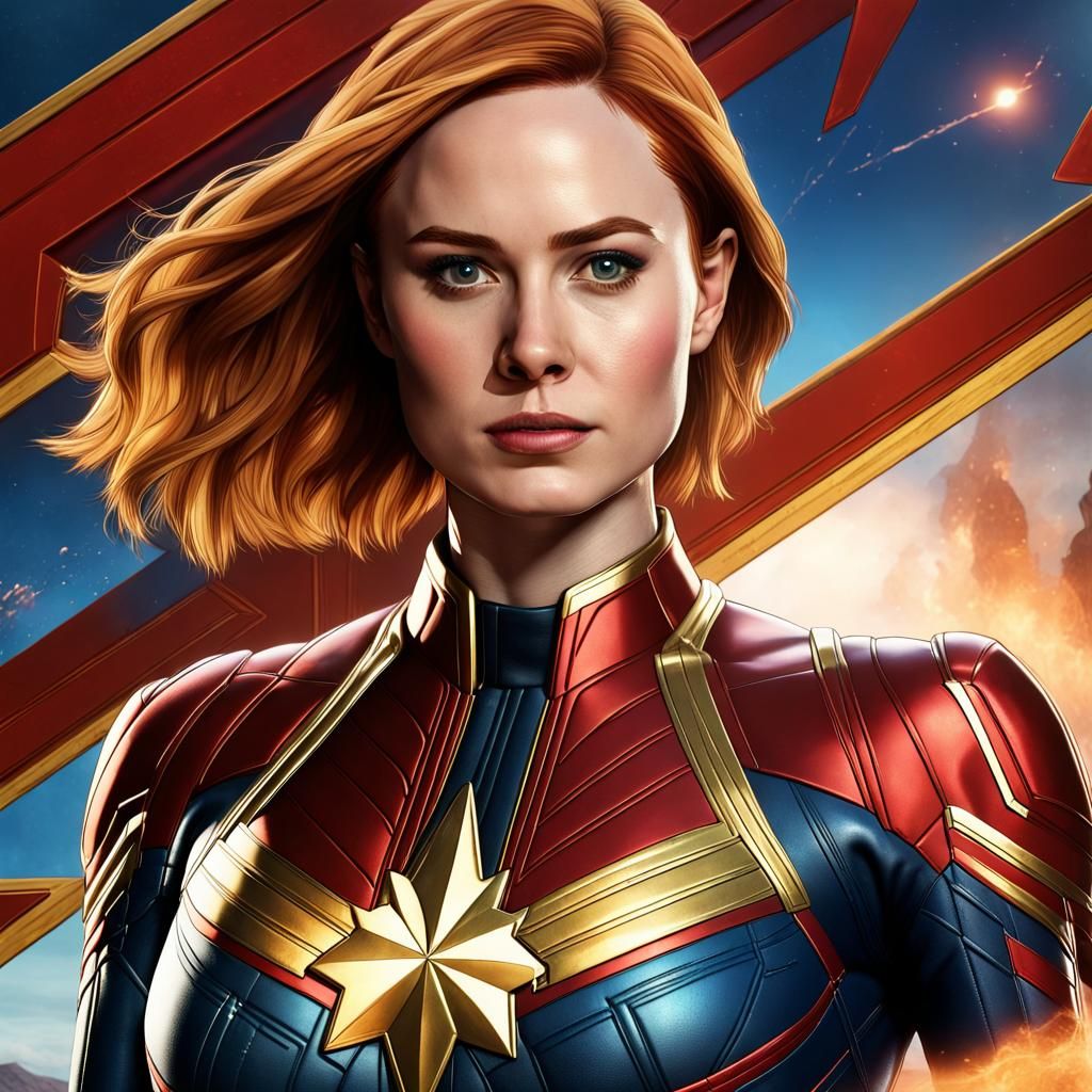 Karen Gillan as Captain Marvel in Detailed Digital Art