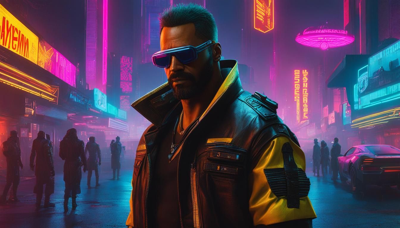 Futuristic Cityscape in Cyberpunk Style