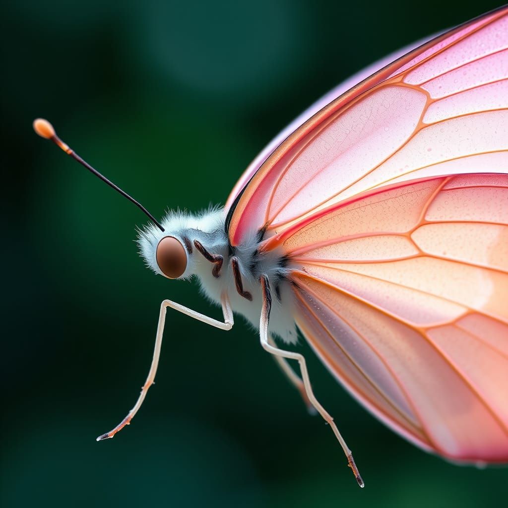 Exquisite Butterfly with Petal-Like Wings and Dewy Tentacles