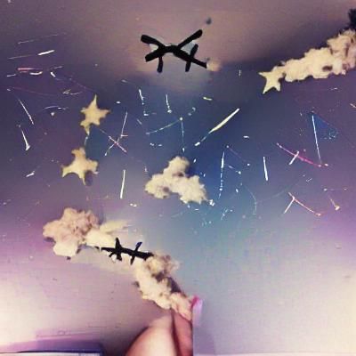 Airplanes as Shooting Stars in Night Sky