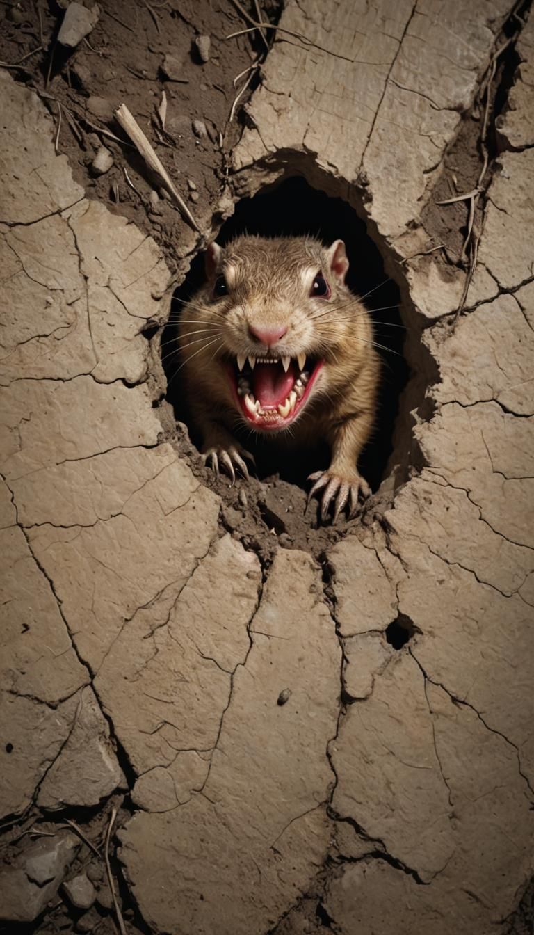 Sinister Vampire Gopher Emerges, Digital Painting