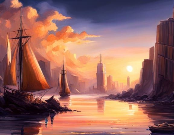 Great Sphinx of Giza Impasto Oil Painting