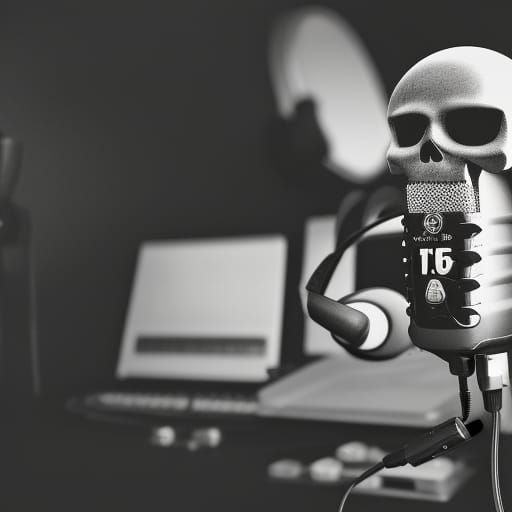 Pixar Character in Recording Studio with Skull T-Shirt