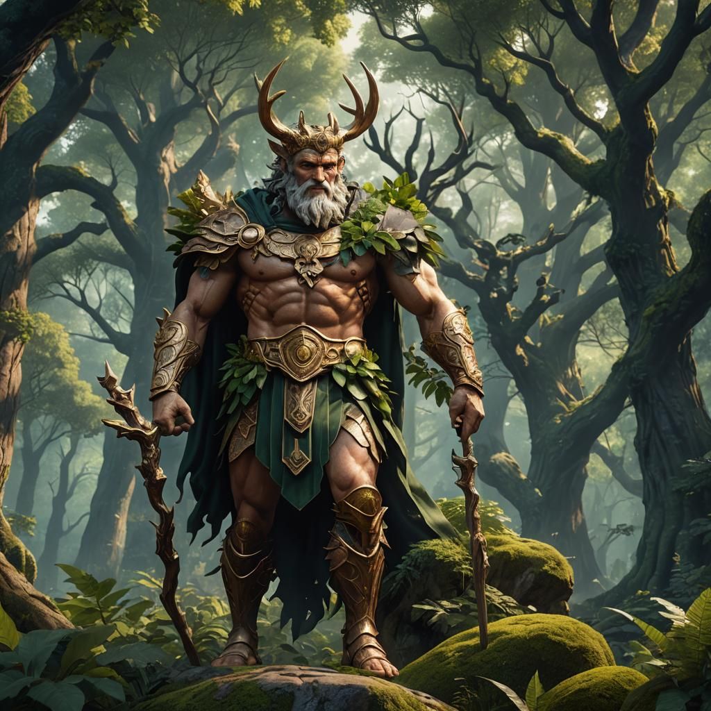 Faunus, Roman God of Nature in Detailed Painting