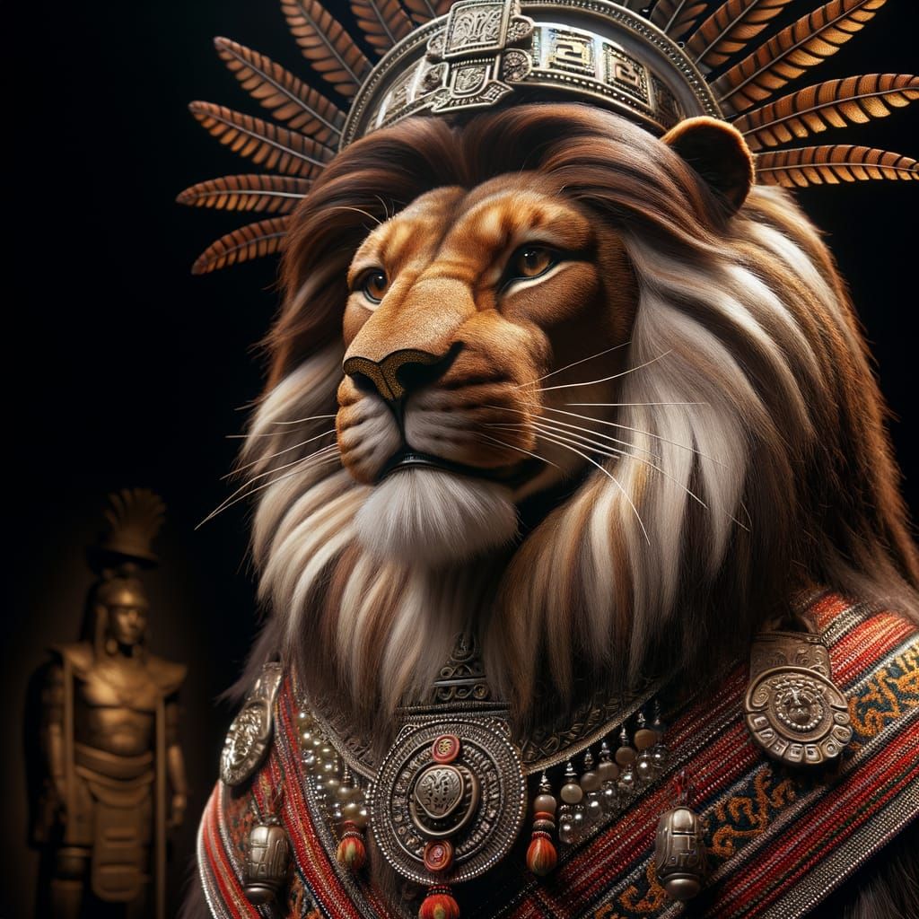 Inca Warrior Lion in Bolivian Attire