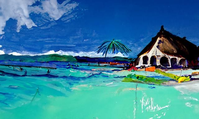 Fabulous Pacific beach, with the turquoise sea and some that...