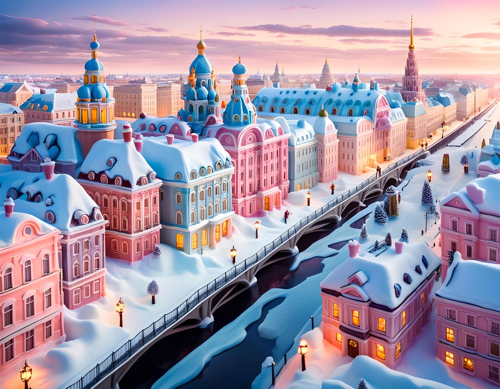 Saint Petersburg Cityscape Made of Sweets