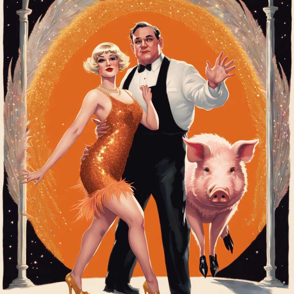 Flapper Dances for Pig-Headed Man in Spotlight