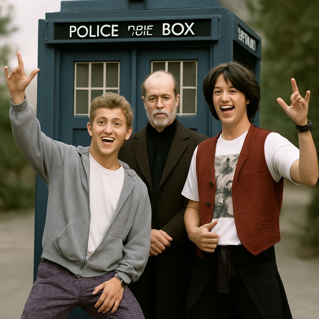 Bill and Ted Meet Doctor Who at the TARDIS