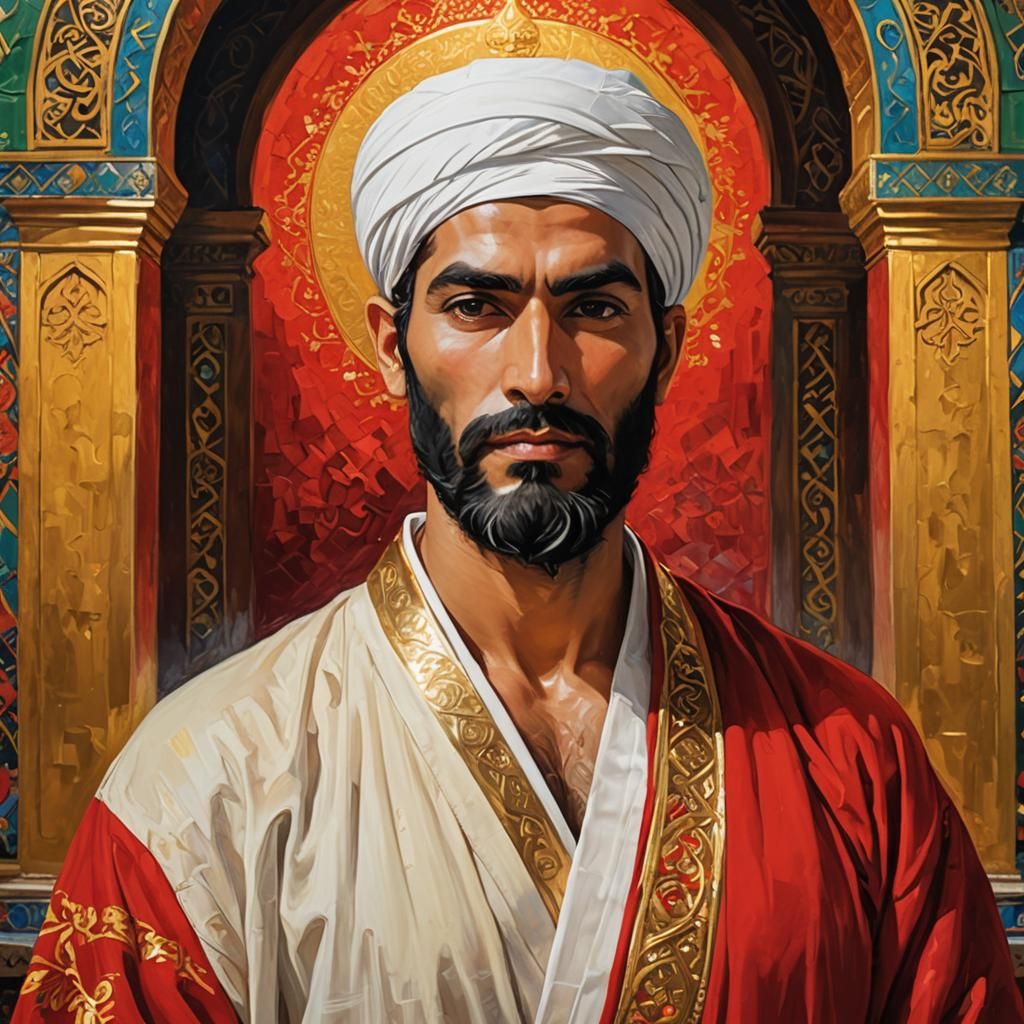 Divine Figure in Neo-Impressionist Oil Painting