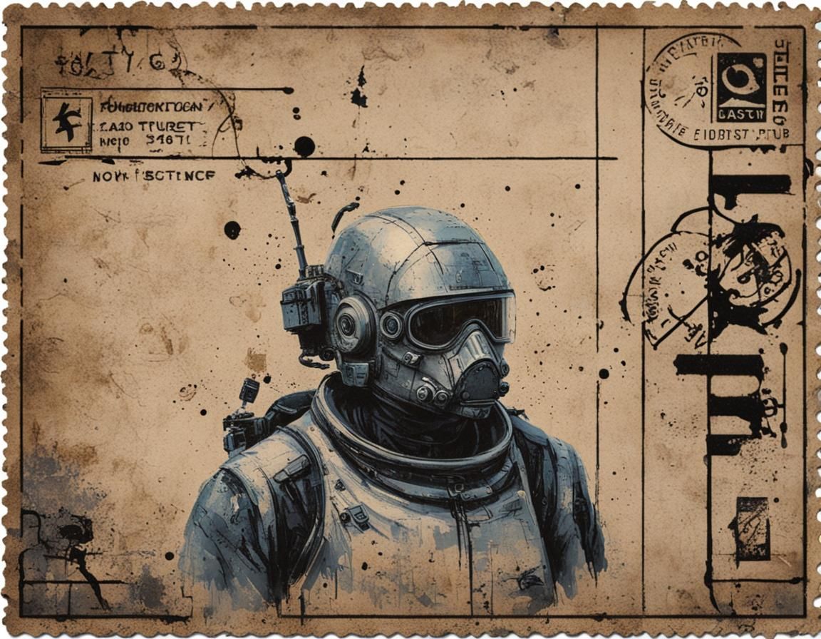 Futuristic Anti-Warfare Street Art Postcard