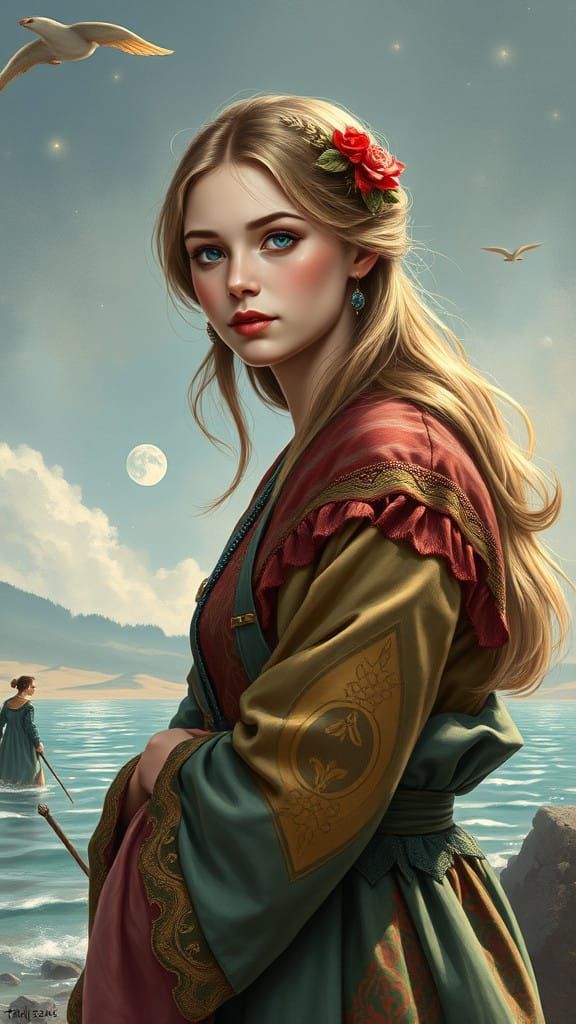 Sultry Blond Beauty with Elegant Pose