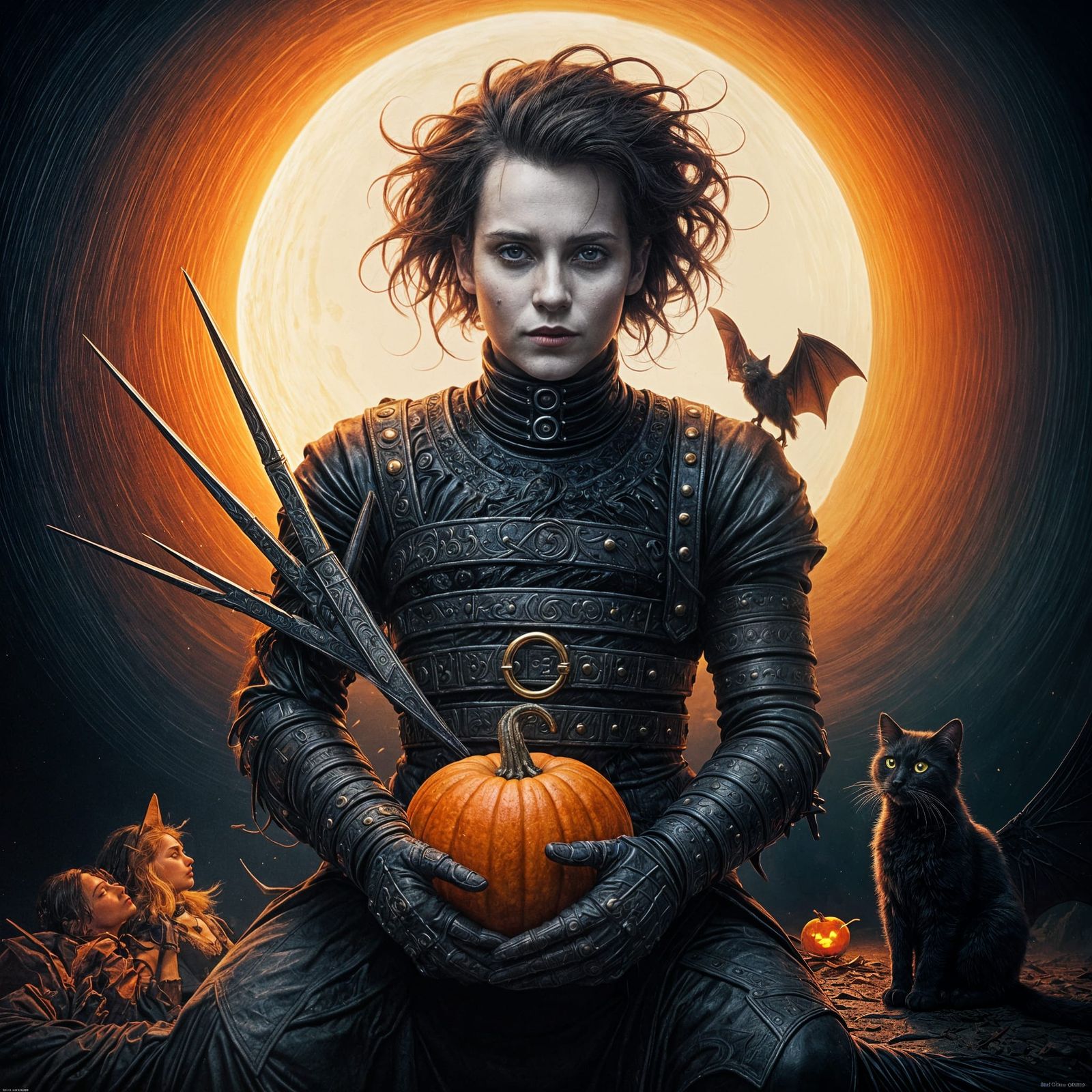 Edward Scissorhands with Autumnal Companions