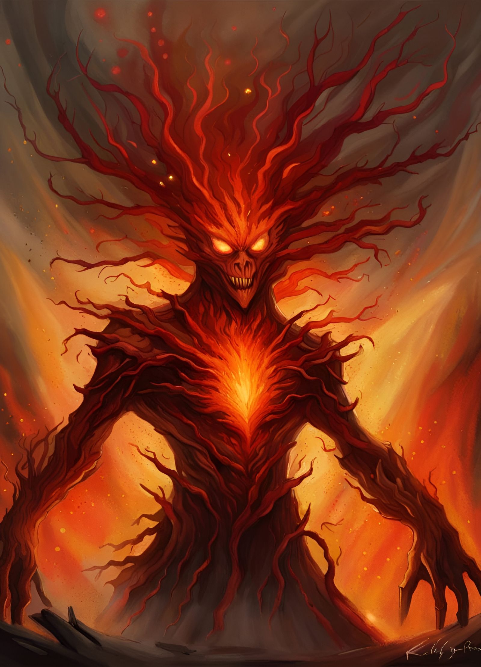 Flaming Ent's Wrath: A Fiery Elemental Assault