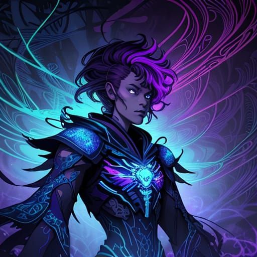 Mystical Forest Haven in Synthwave Digital Painting