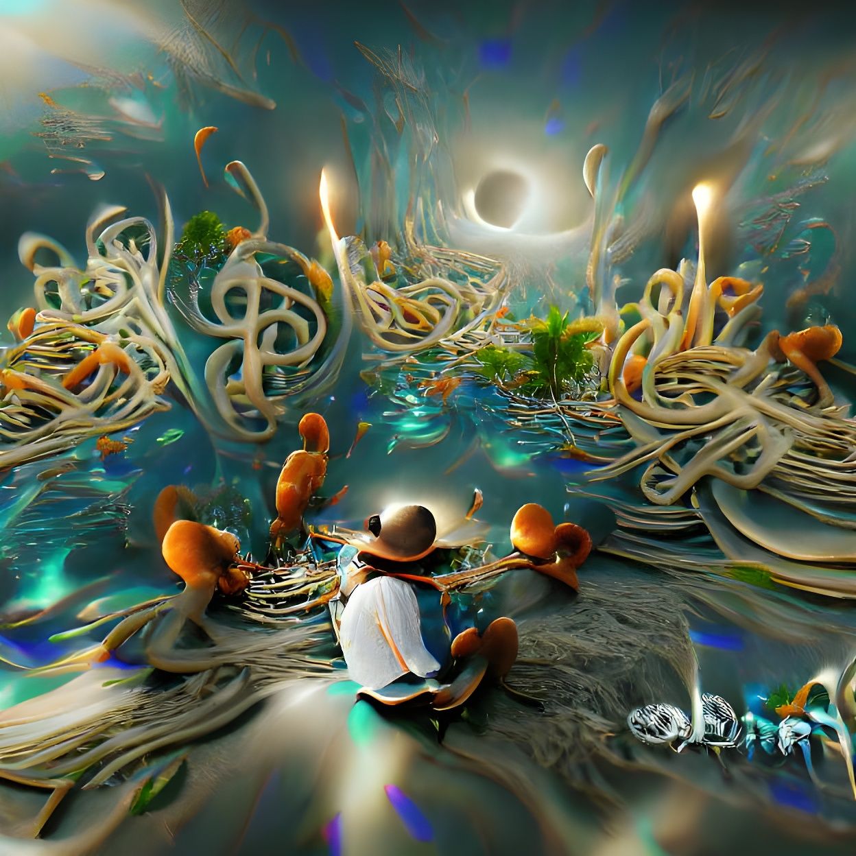 Surreal Spaghettification of the Universe: 3D Render