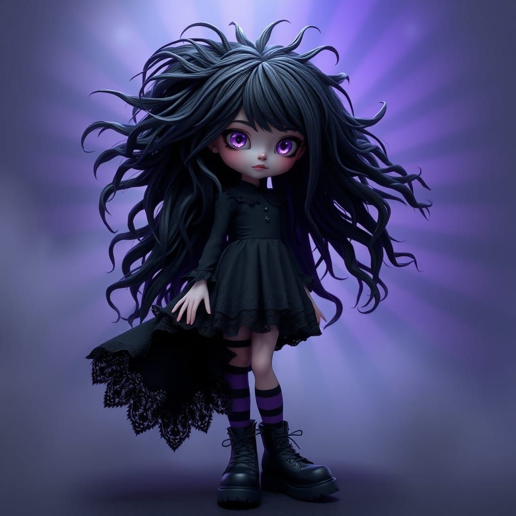 Ethereal Gothic Girl in Misty Ambiance