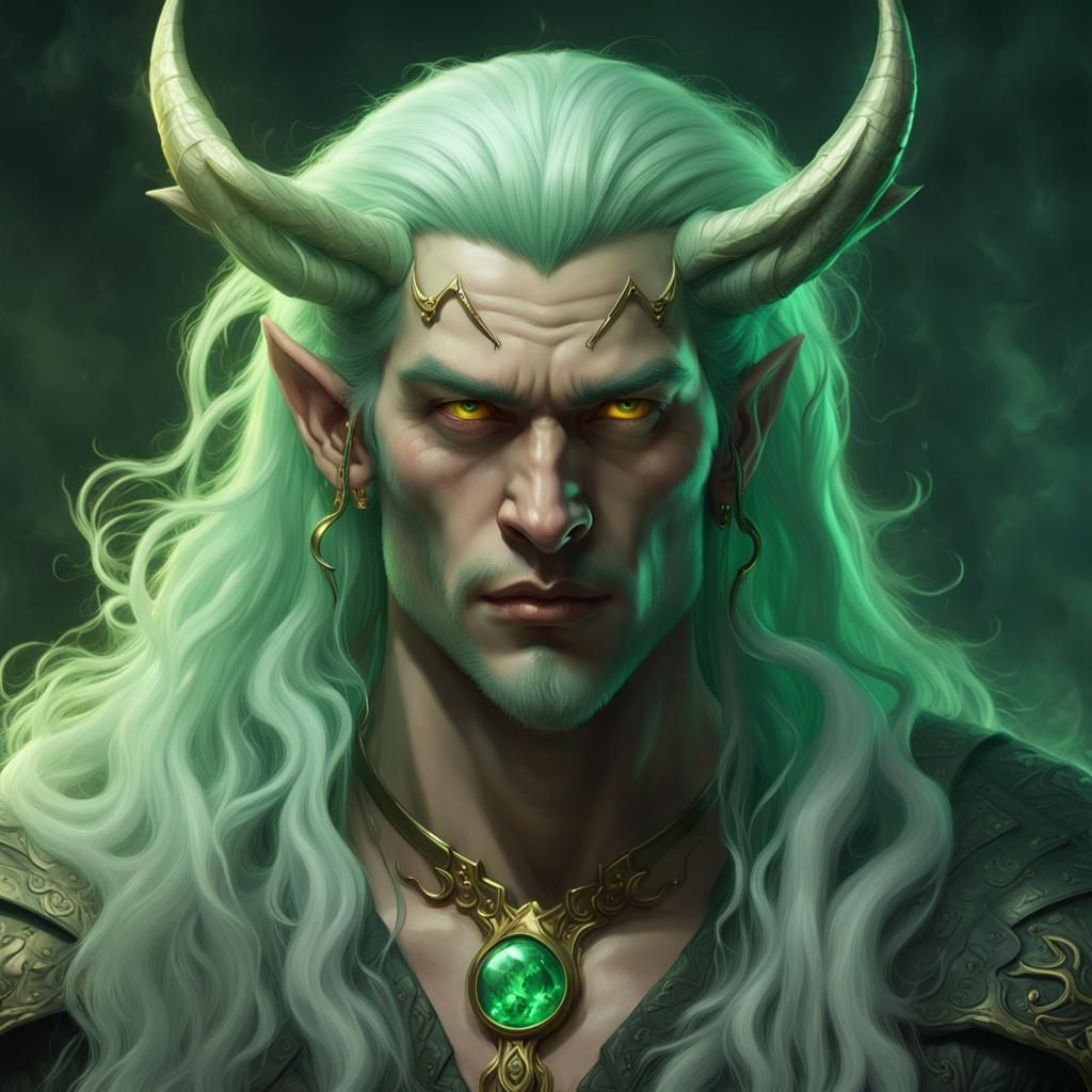 Mint Devil Sorcerer Concept Art in 8K Resolution