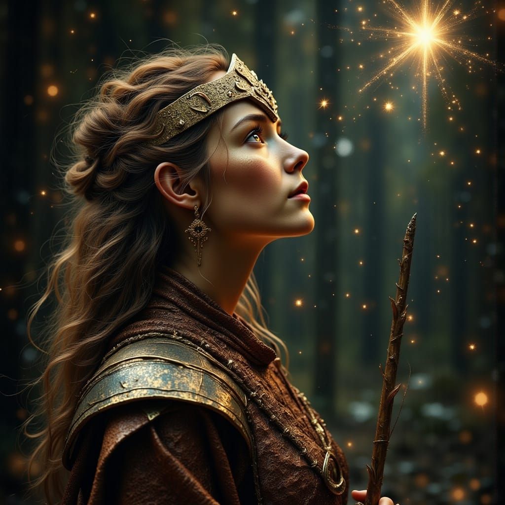 Viking Shieldmaiden in Reverent Pose