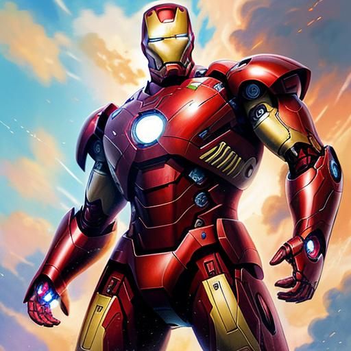 Iron Man in Anime Key Visual Style
