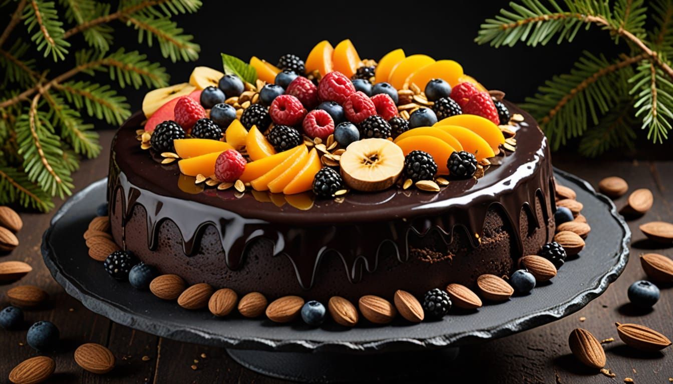 Black Forest Landscape Made of Chocolate and Confections