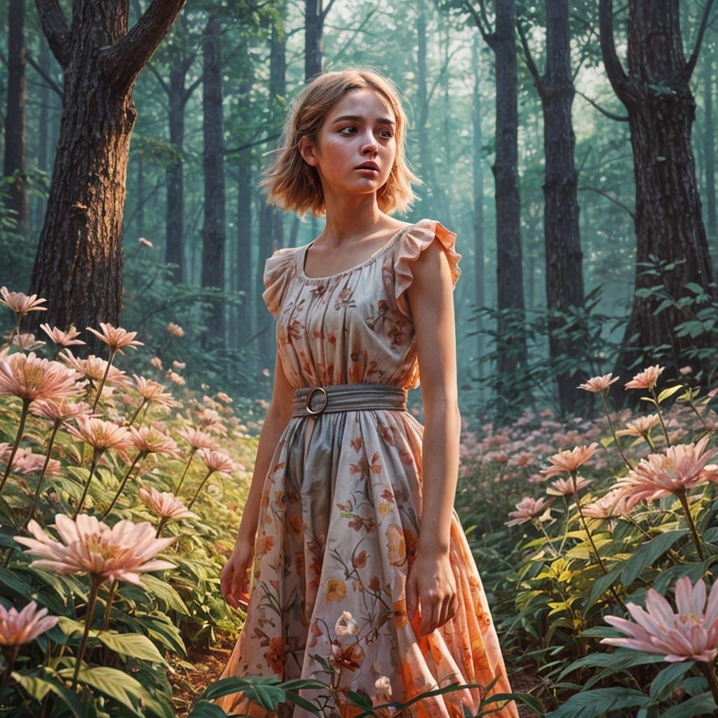 Spring Girl in Detailed Fantasy Art
