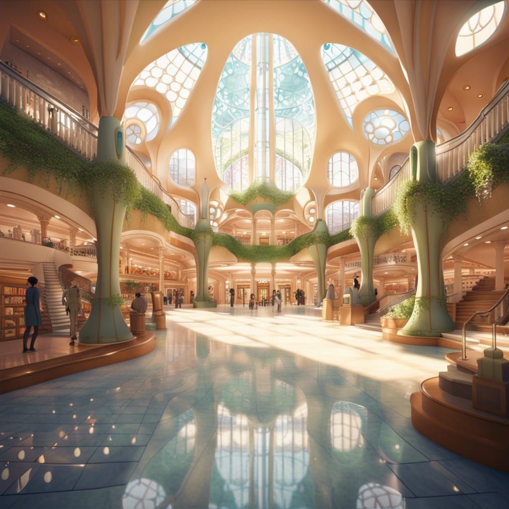 Shopping Center Interior in Gaudi Style