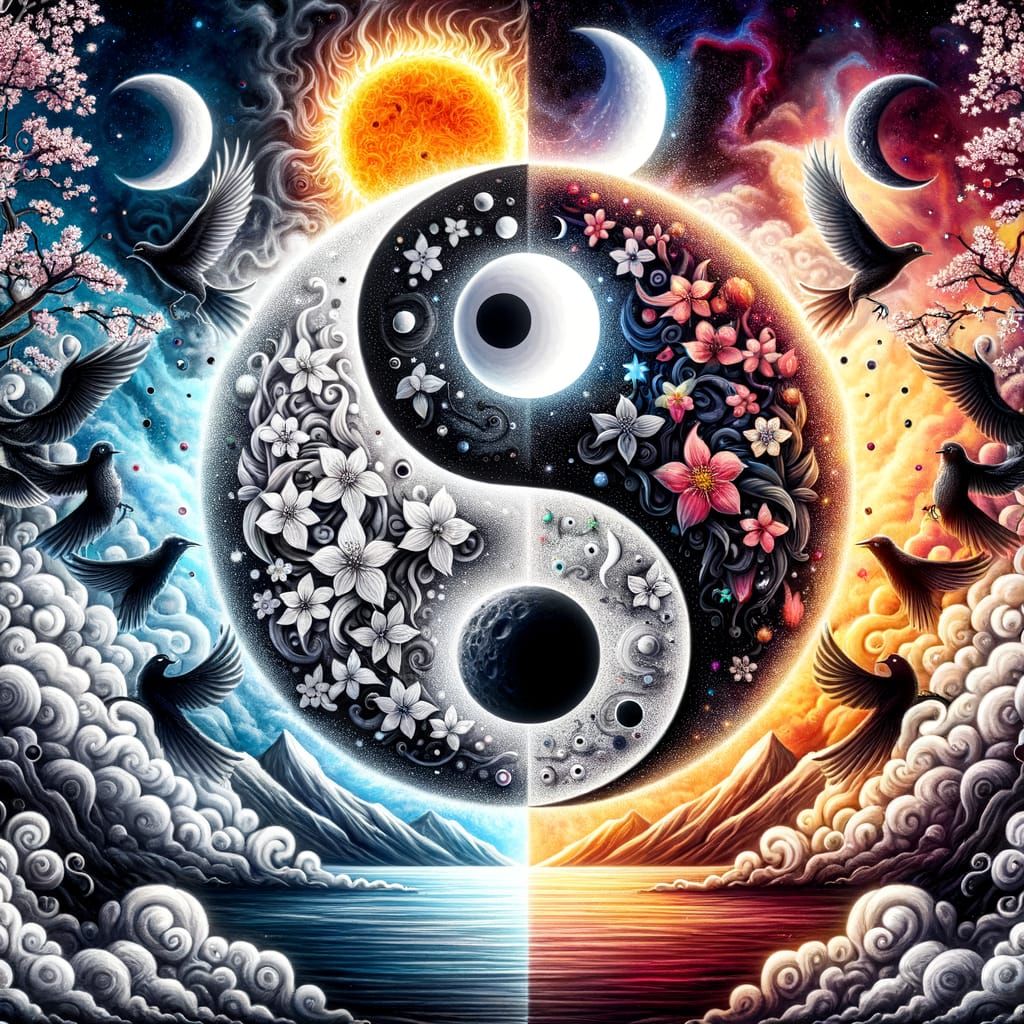 Vibrant Surreal Yin-Yang Artwork