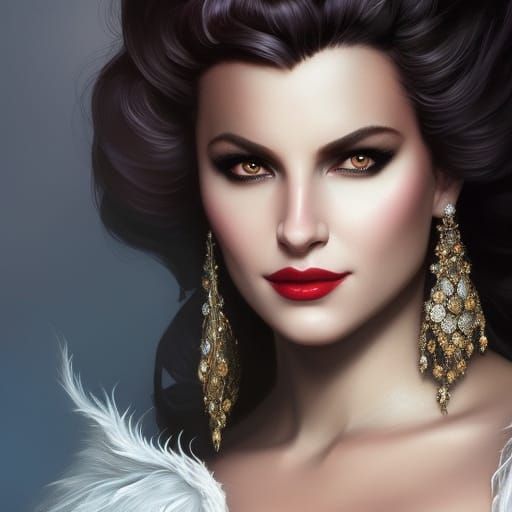 Majestic Evil Queen Portrait in Disney Style